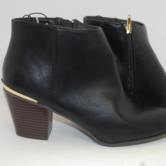 ankle boots with gold trim